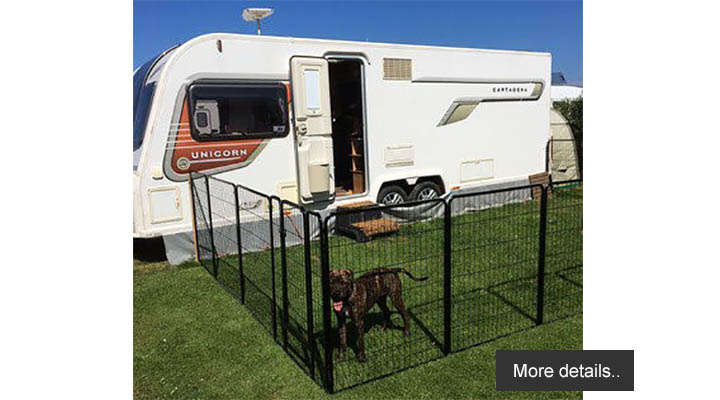 Dog fence for store caravan